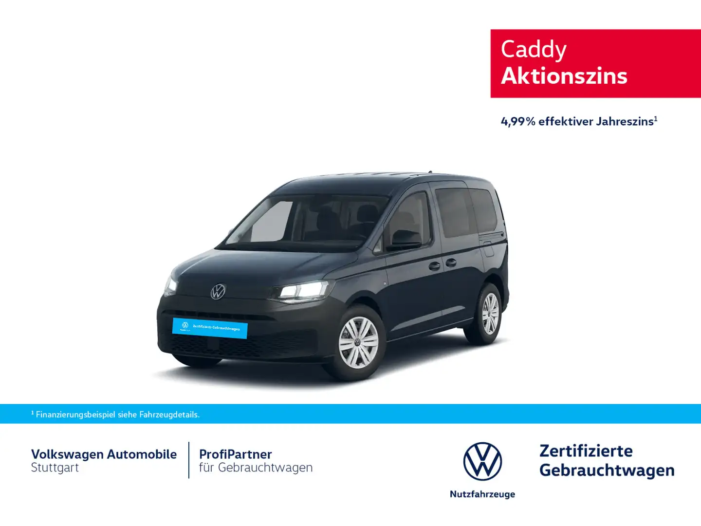 Volkswagen Caddy 1.5 TSI Euro 6e vor. f.AHK Navi Klima Blau - 1