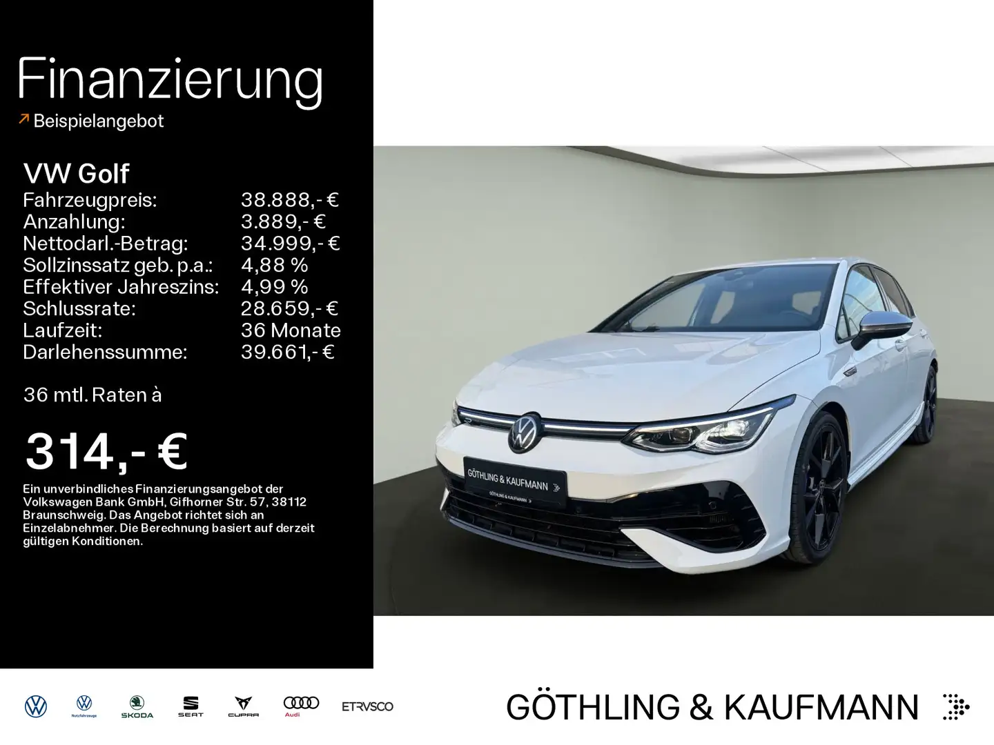 Volkswagen Golf R 2.0 TSI DSG*Matrix*Navi*19"*ACC*DAB+* Weiß - 1
