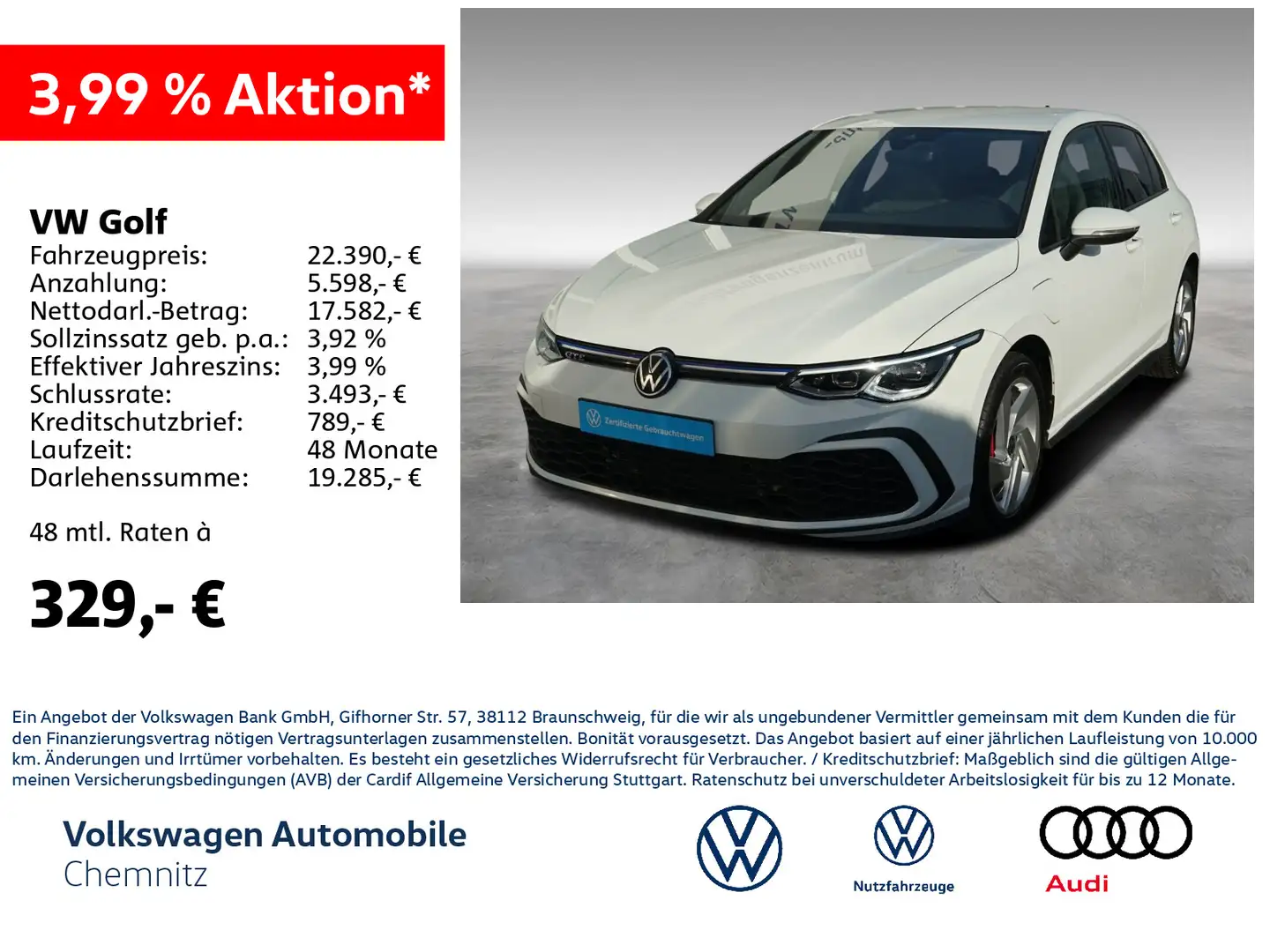 Volkswagen Golf GTE VIII 1.4 eHybrid GTE Bluetooth LED CarPlay Weiß - 1