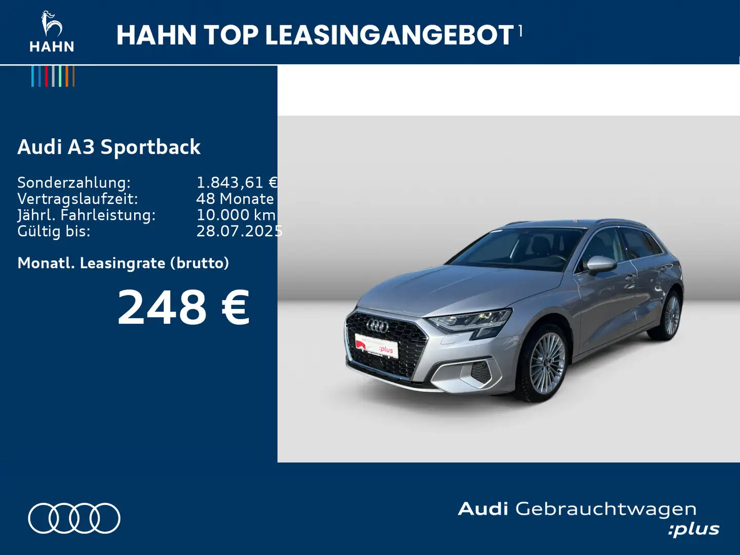Audi A3 Advanced 35TFSI S-Trc Virtual LED A Silber - 2