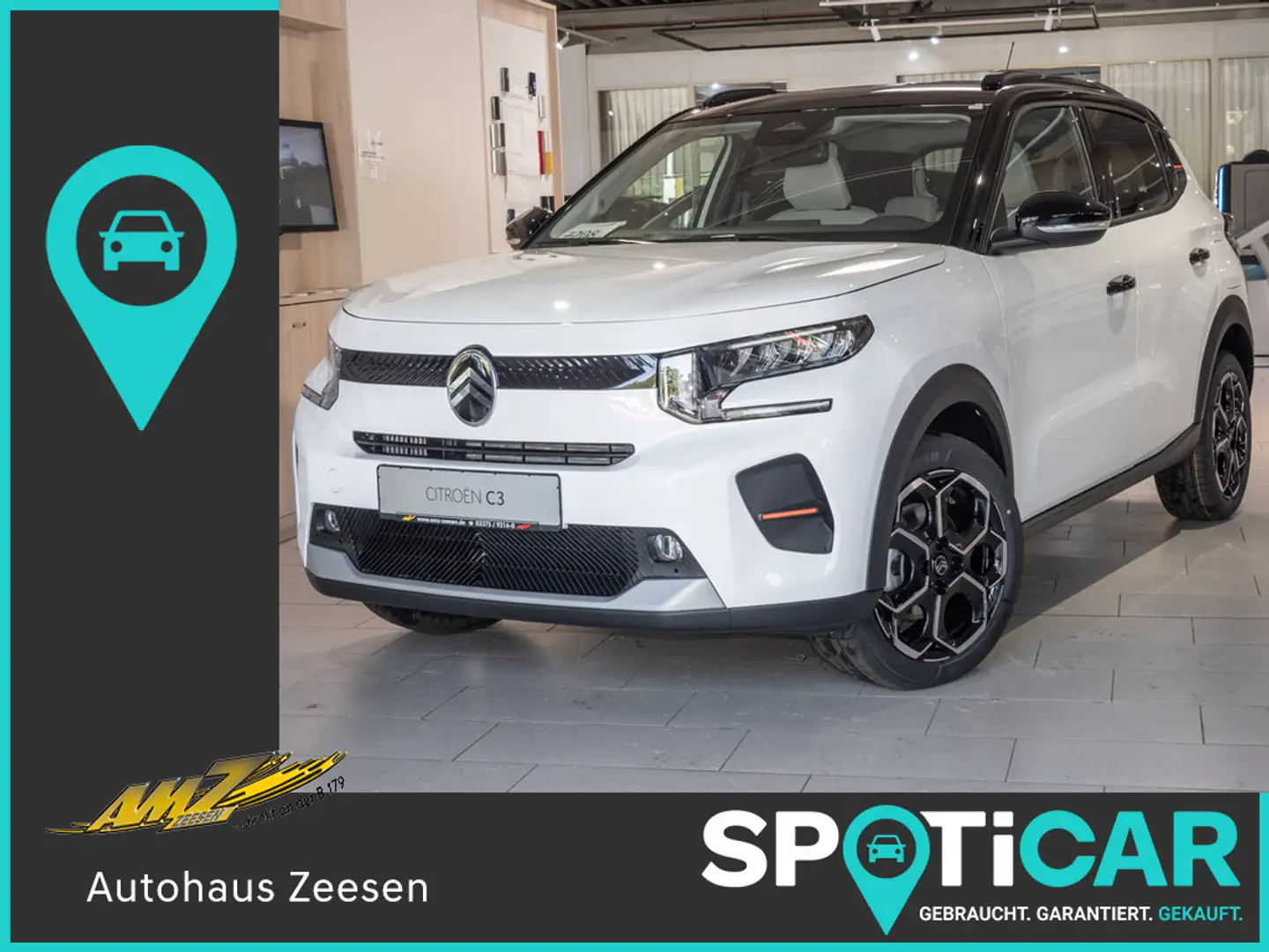Citroen C3 Turbo 100 MAX LED SHZ NAVI HUD KAMERA PDC Weiß - 1