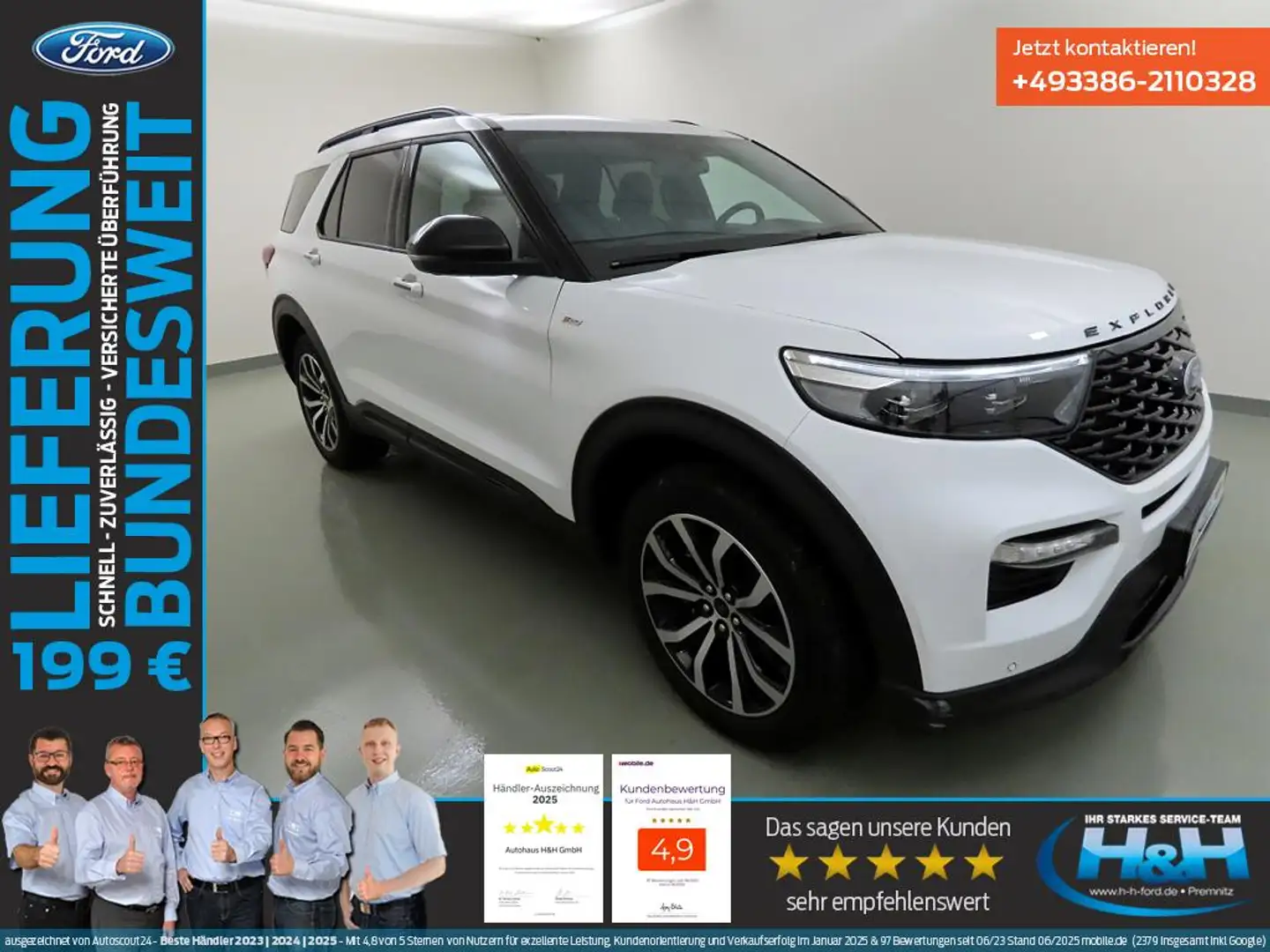 Ford Explorer 3.0 Plug-in Hybrid 4x4 ST-Line iACC+AHK Weiß - 1