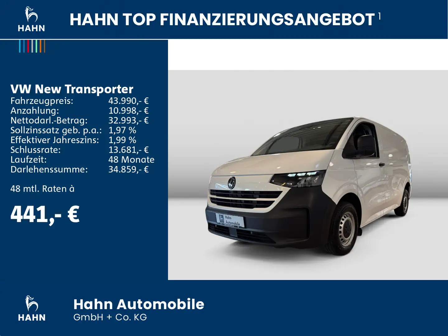 Volkswagen New Transporter Kasten Motor: 2,0 l TDI 81 kW Weiß - 2