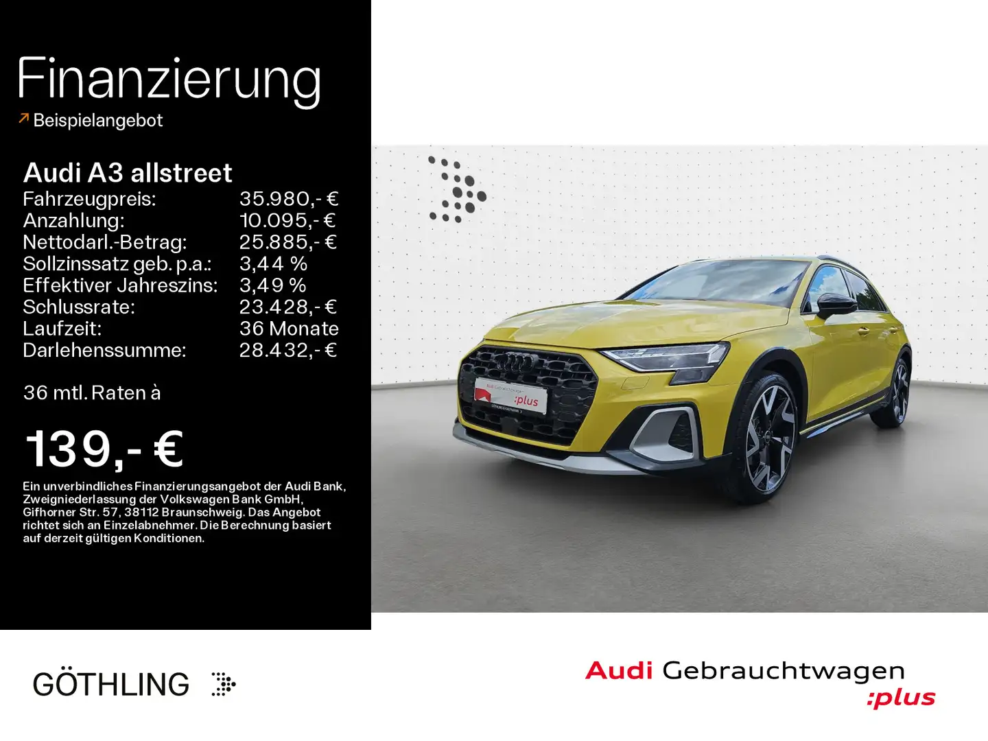 Audi A3 35 TFSI S tro*Sonos*HUD*S-Sitze*Rau Жовтий - 1
