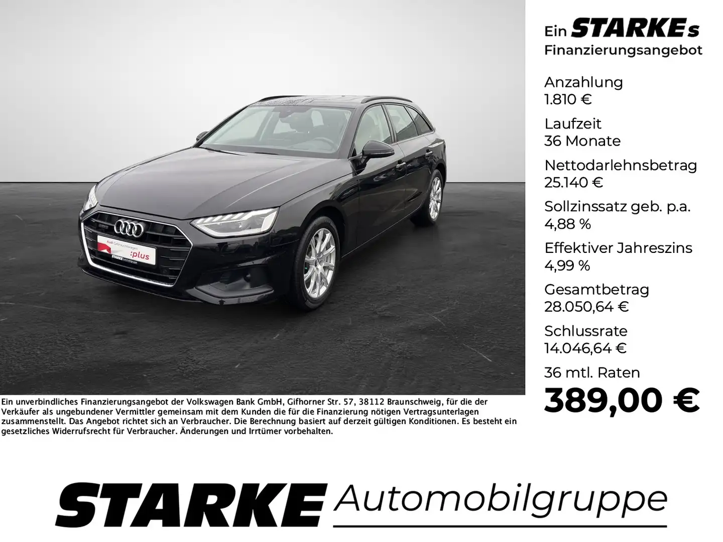 Audi A4 Avant 40 TDI S tronic quattro Schwarz - 1