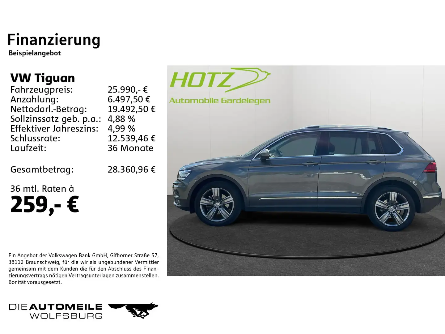 Volkswagen Tiguan 2.0 TSI 4M Highline AHK/LED/ACC Grau - 2