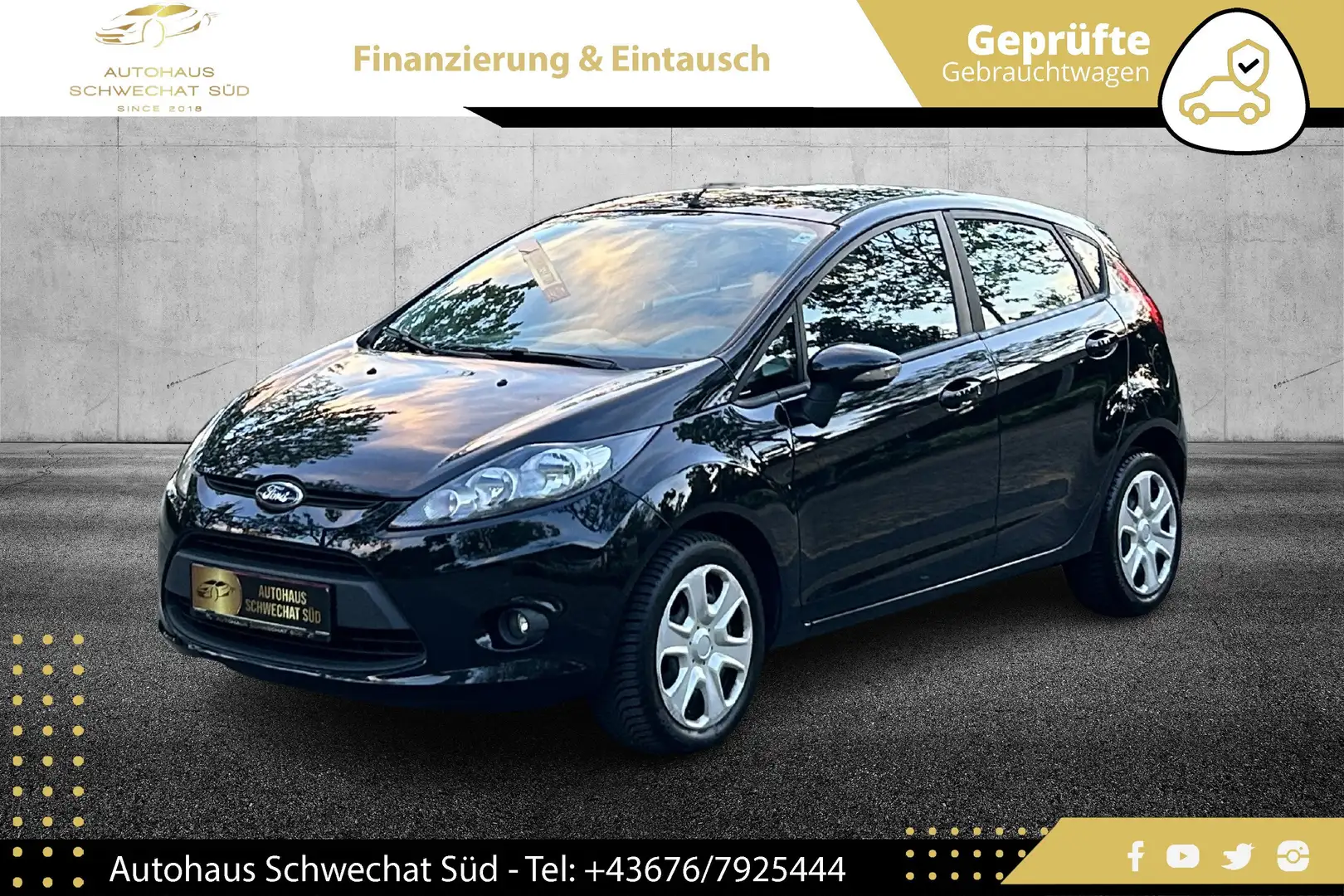 Ford Fiesta Trend 1,25 //1.BESITZ//PICKERL NEU 05/2027// Schwarz - 1