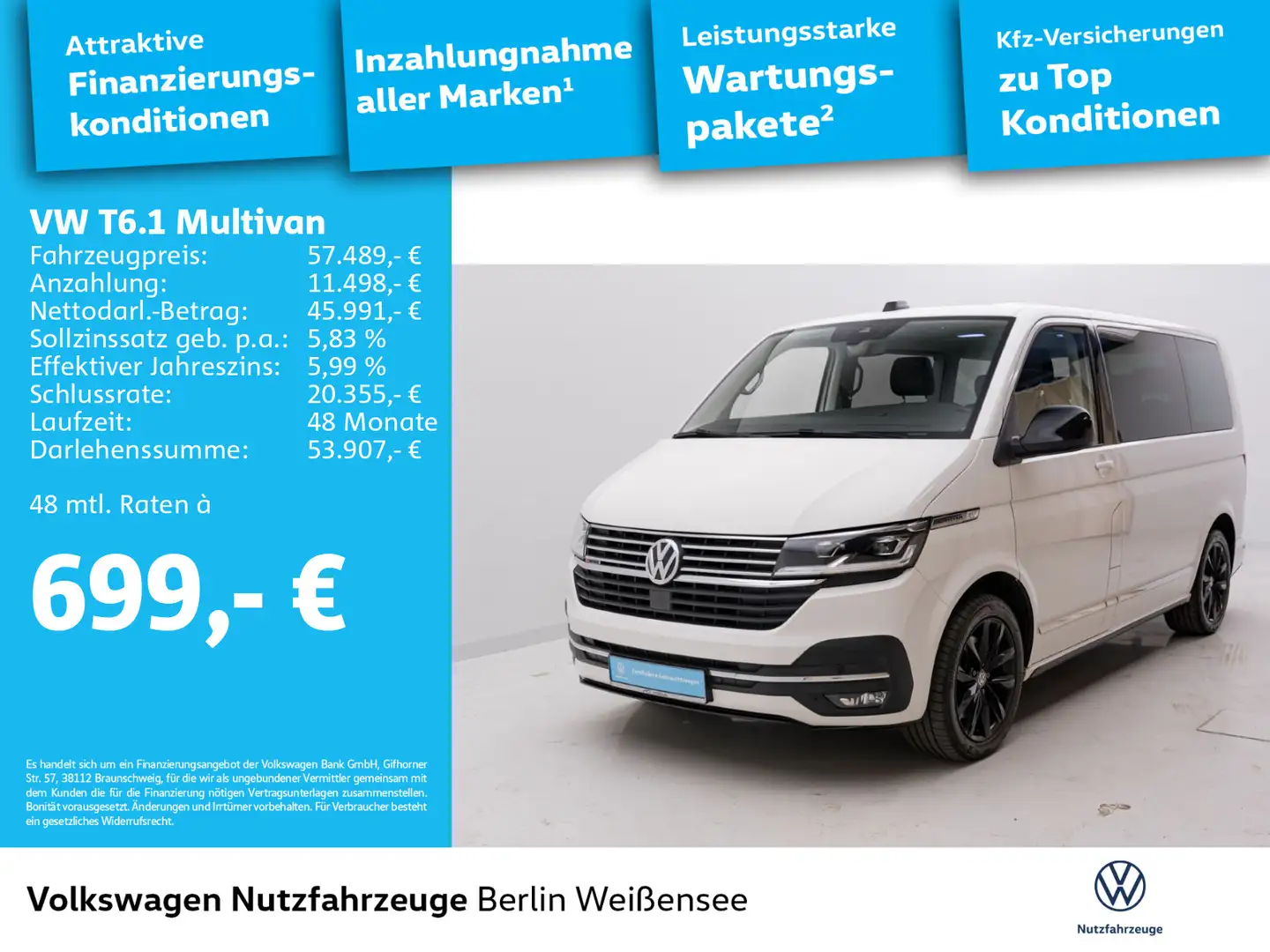 Volkswagen T6.1 Multivan Generation Six 2.0 TDI*4MOT*APP* Weiß - 2