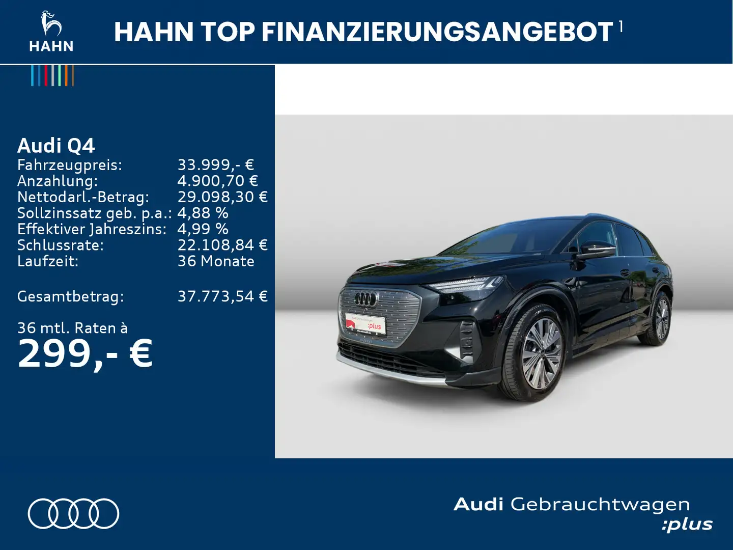 Audi Q4 e-tron 40 e-tron advanced Matrix Pano Navi HUD Noir - 2