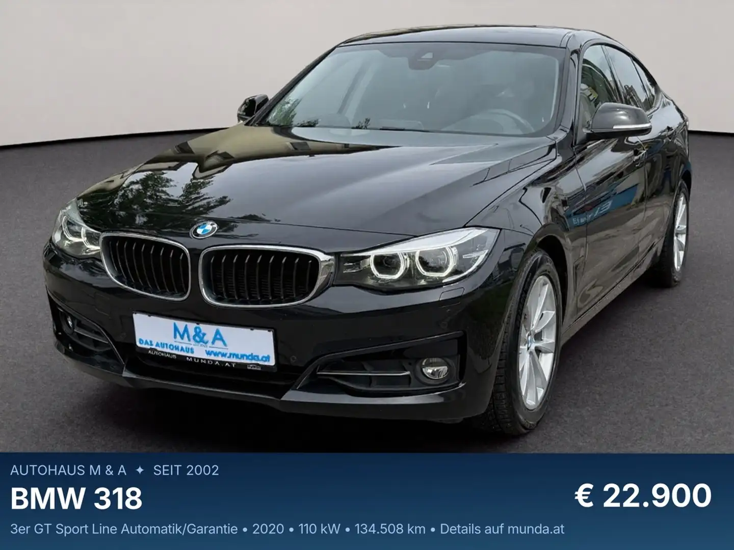 BMW 318 3er GT Sport Line Automatik/Garantie Schwarz - 1