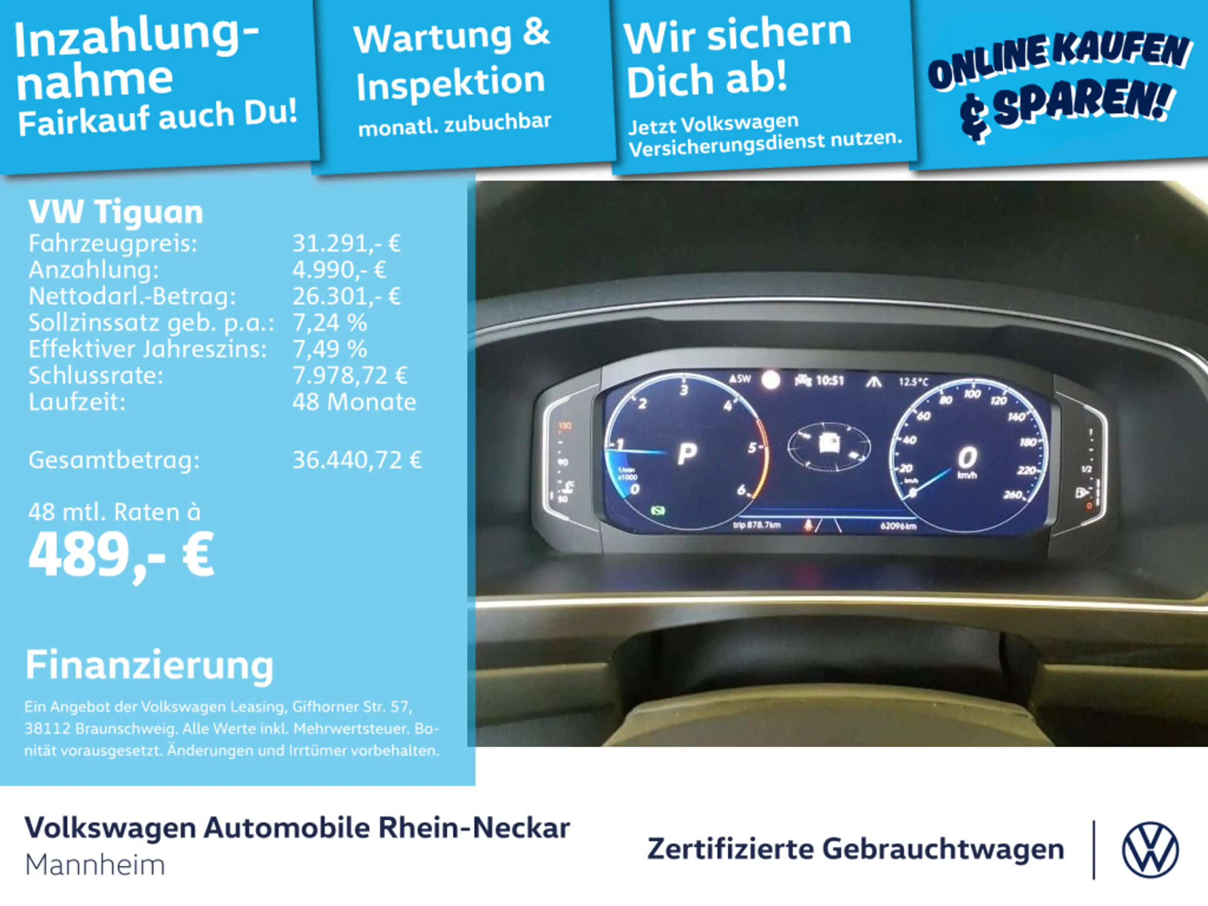 Volkswagen Tiguan 2.0 TDI R-Line 4Motion Navi Kamera LED UV — photo 2