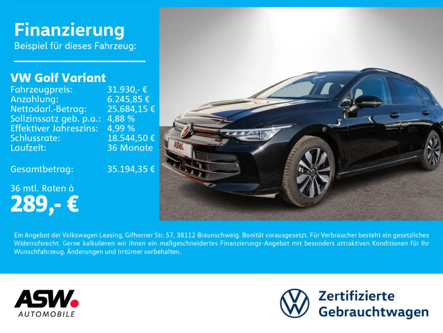 Volkswagen Golf Variant Goal 2.0 TDI DSG LED Navi 360° AHK Schwarz - 1