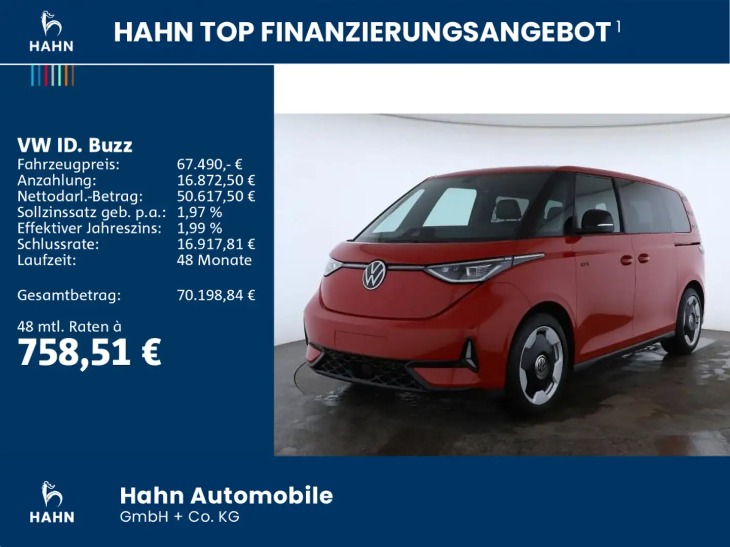 Volkswagen ID. Buzz GTX 250kW 4MOTION AHK WÄRMEPUMPE 3ZONEN Rot - 2