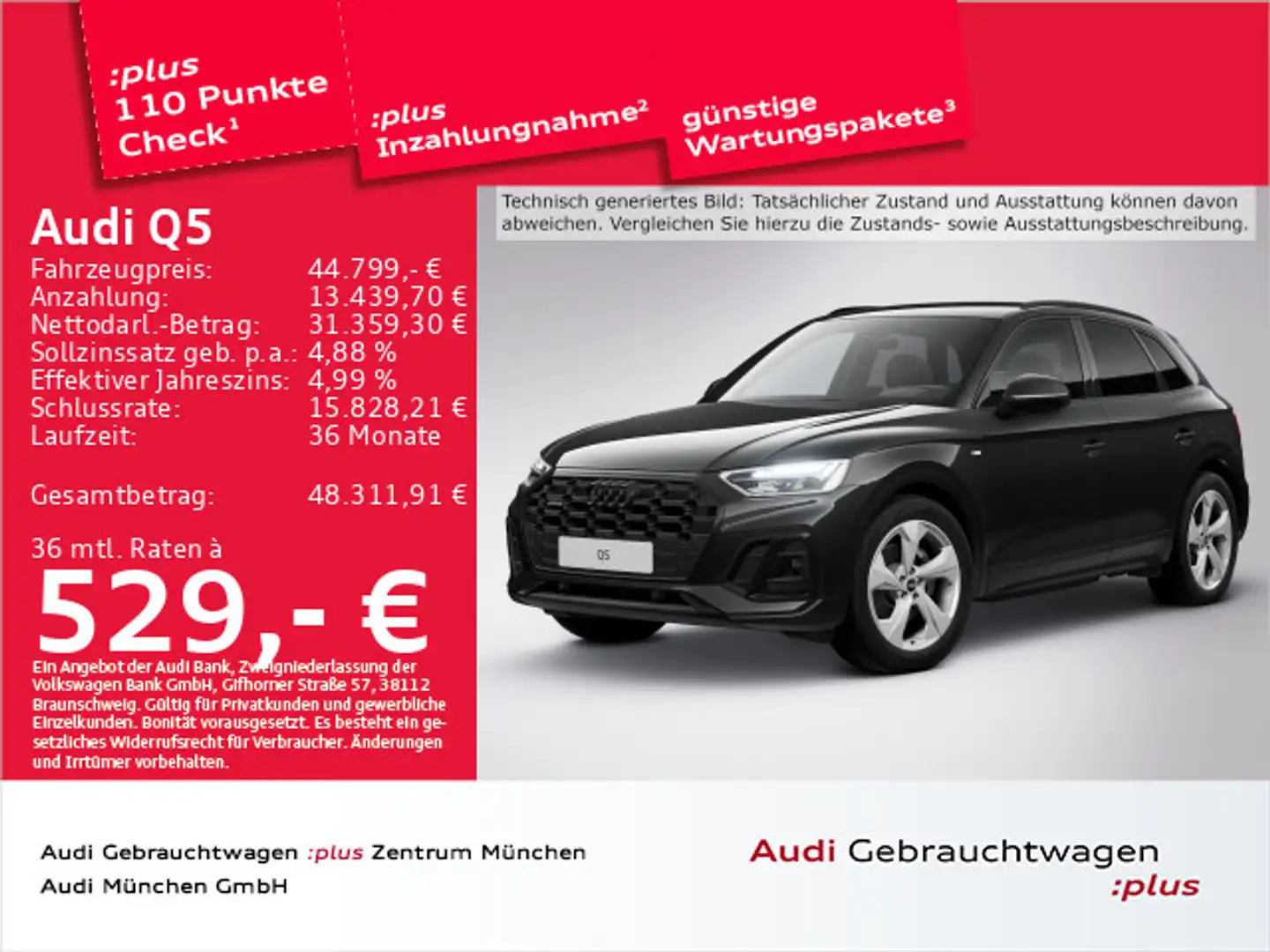 Audi Q5 40 TDI qu. S tronic 2x S line ACC/Navi+ Schwarz - 1
