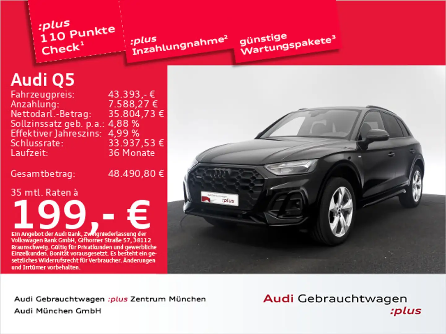 Audi Q5 40 TDI qu. S tronic 2x S line ACC/Navi+ Schwarz - 1