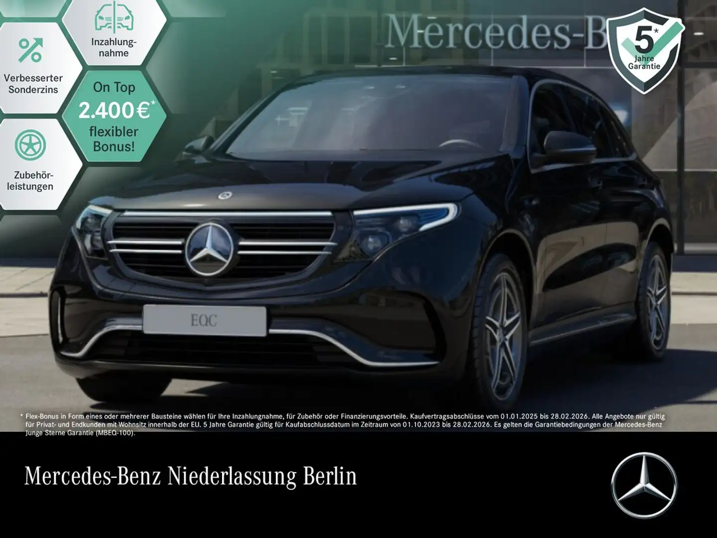 Mercedes-Benz EQC 400 4M AMG+MULTIBEAM+FAHRASS+KAMERA+HUD Noir - 1