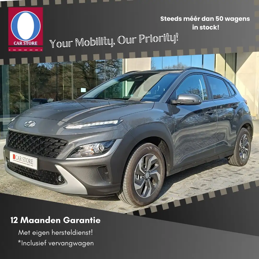 Hyundai KONA 1.6 GDi HEV Techno DCT *Vanaf 323€/Maand Grijs - 1