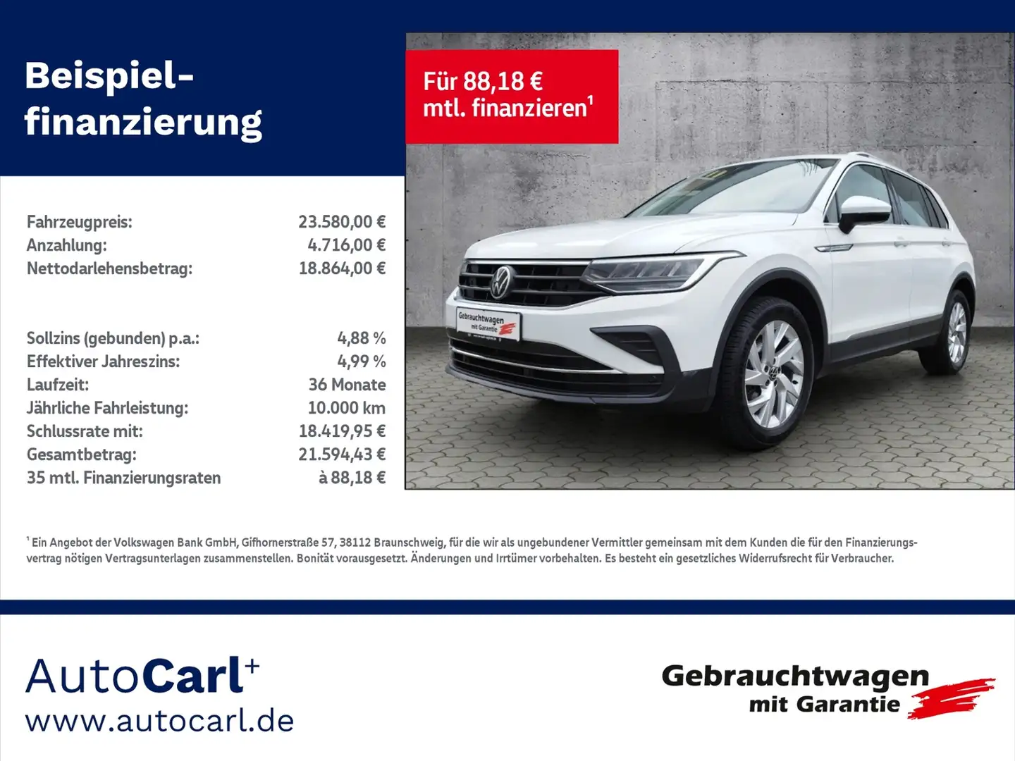 Volkswagen Tiguan Life 2.0 TDI DSG 4Motion BusinessPre/NAV/SHZ KLIM Weiß - 1