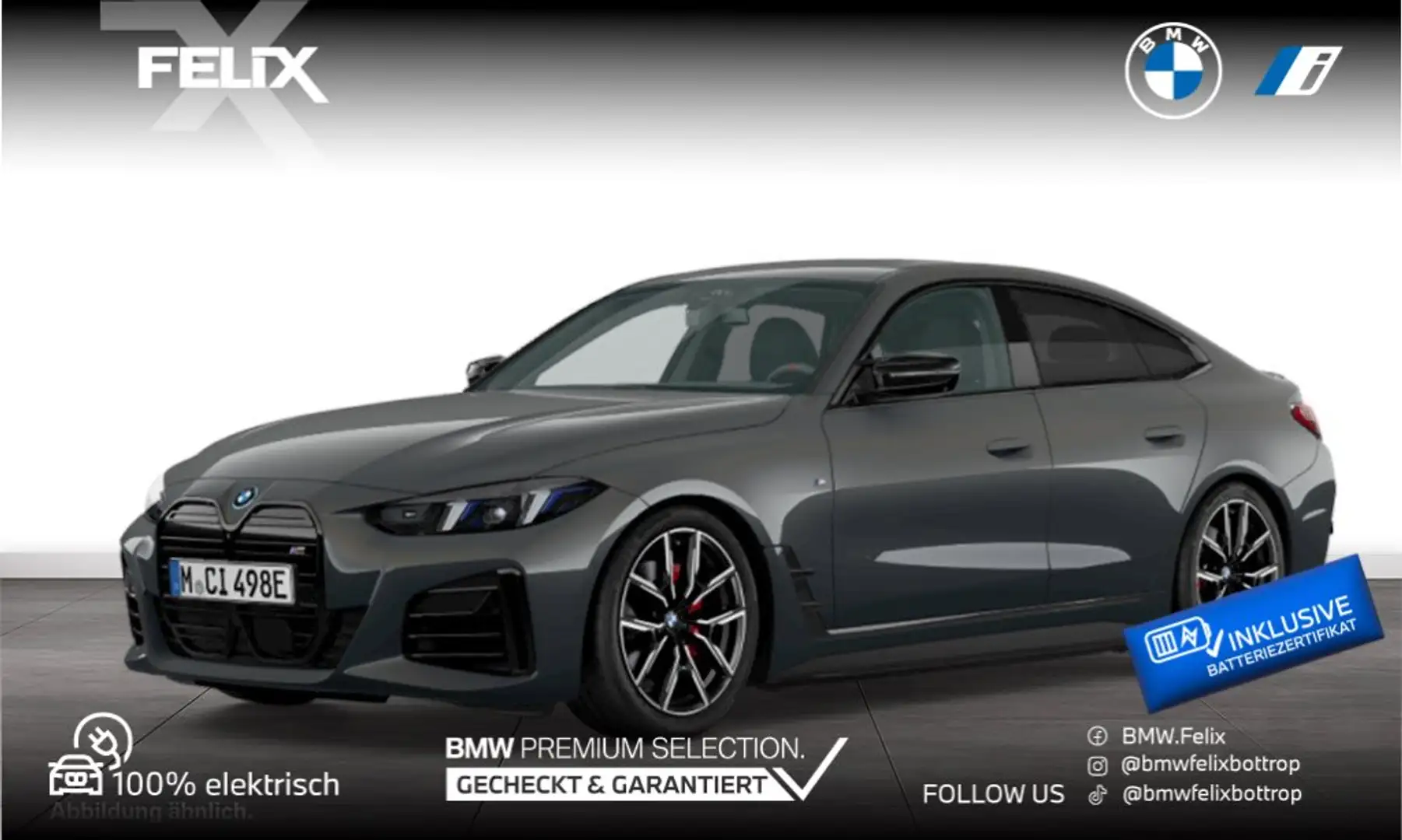 BMW i4 M50 FACELIFT/LCI+19"ALU+M SPORTPAKET PRO+AHK Grau - 1