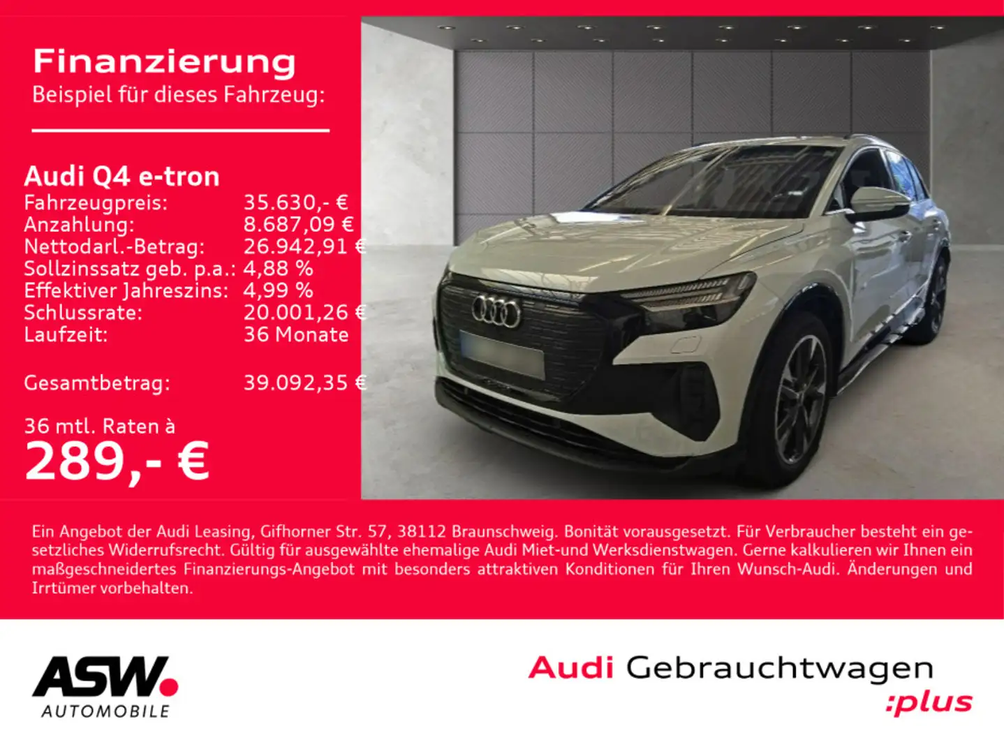 Audi Q4 e-tron Q4 50 e-tron S line quattro NAVI MATRIX AHK RFK Blanc - 1