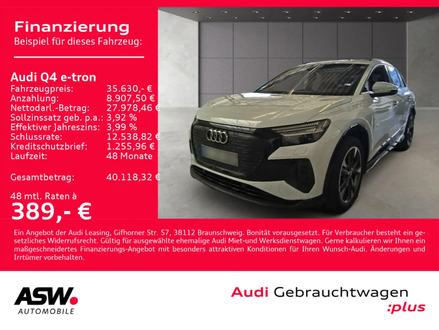 Audi Q4 e-tron Q4 50 e-tron S line quattro NAVI MATRIX AHK RFK Weiß - 1
