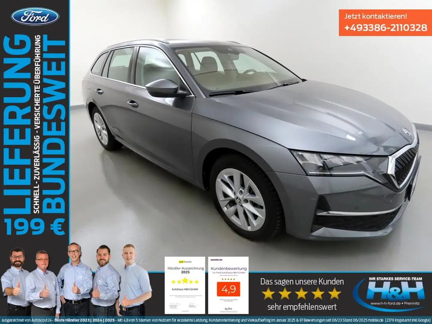 Skoda Octavia 2.0 TDI Aut. Selection AHK+LED+ACC+Kam. Grau - 1