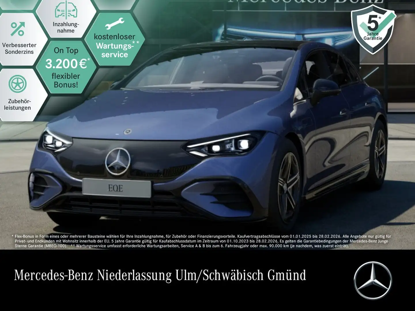 Mercedes-Benz EQE 300 AMG Fahrass WideScreen Pano Burmester PTS Blau - 1
