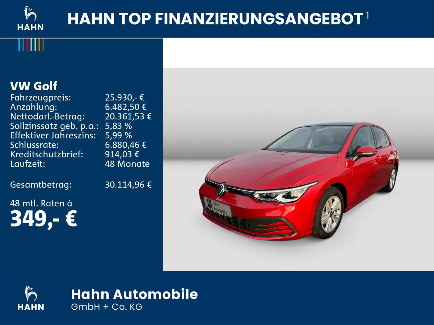 Volkswagen Golf VIII 1.5eTSI DSG Life Virtual Pano LED CAM Rot - 2