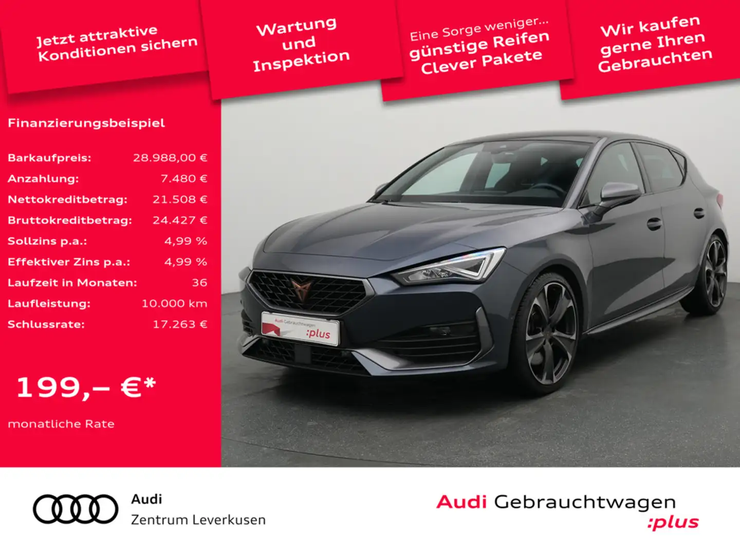 CUPRA Leon VZ DSG PANO NAVI LEDER KAM DCC MEMORY LE Grau - 1