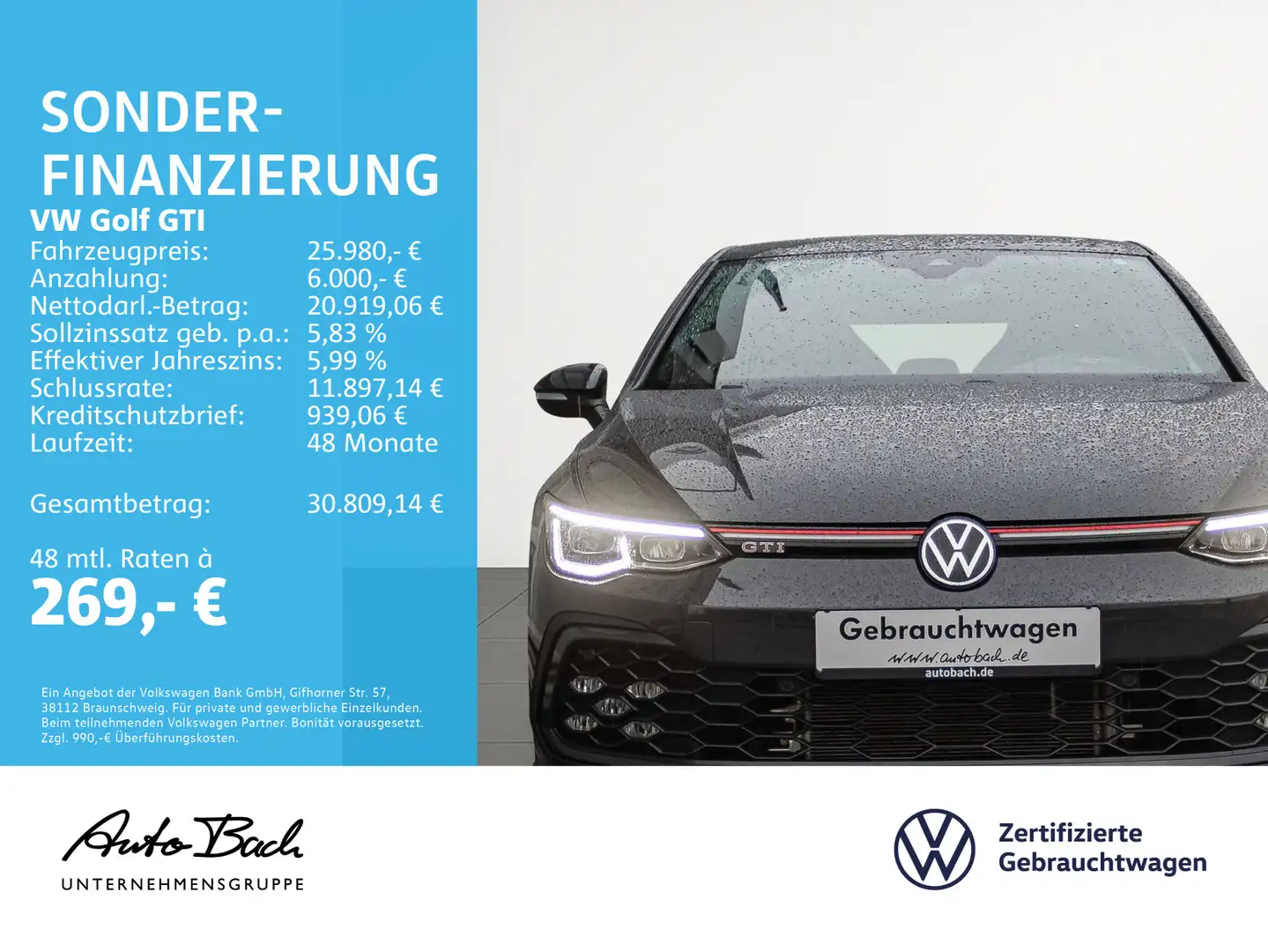 Volkswagen Golf GTI Golf VIII GTI 2.0 TSI DSG Navi LED ACC CarPlay E Grau - 2