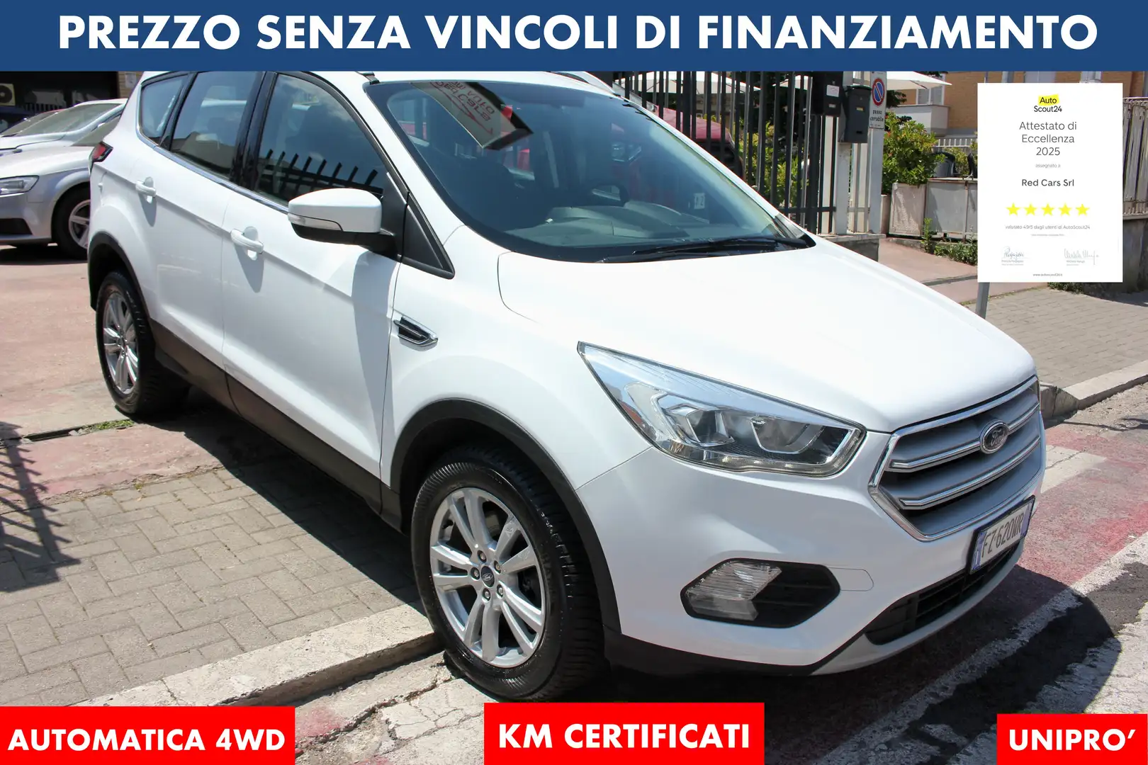 Ford Kuga 2.0d-150cv-4WD*PREZZO VERO* UNIPRO' KM CERTIFICATI Weiß - 1