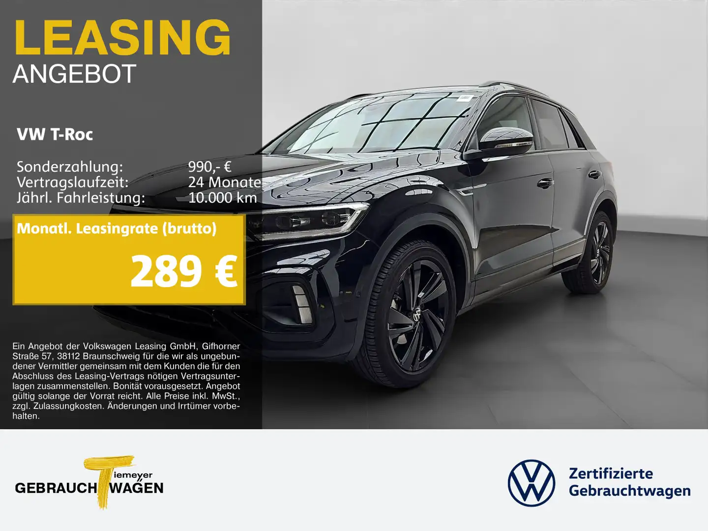 Volkswagen T-Roc 1.5 TSI DSG R-LINE LM18 NAVI LED VIRTUAL Schwarz - 1