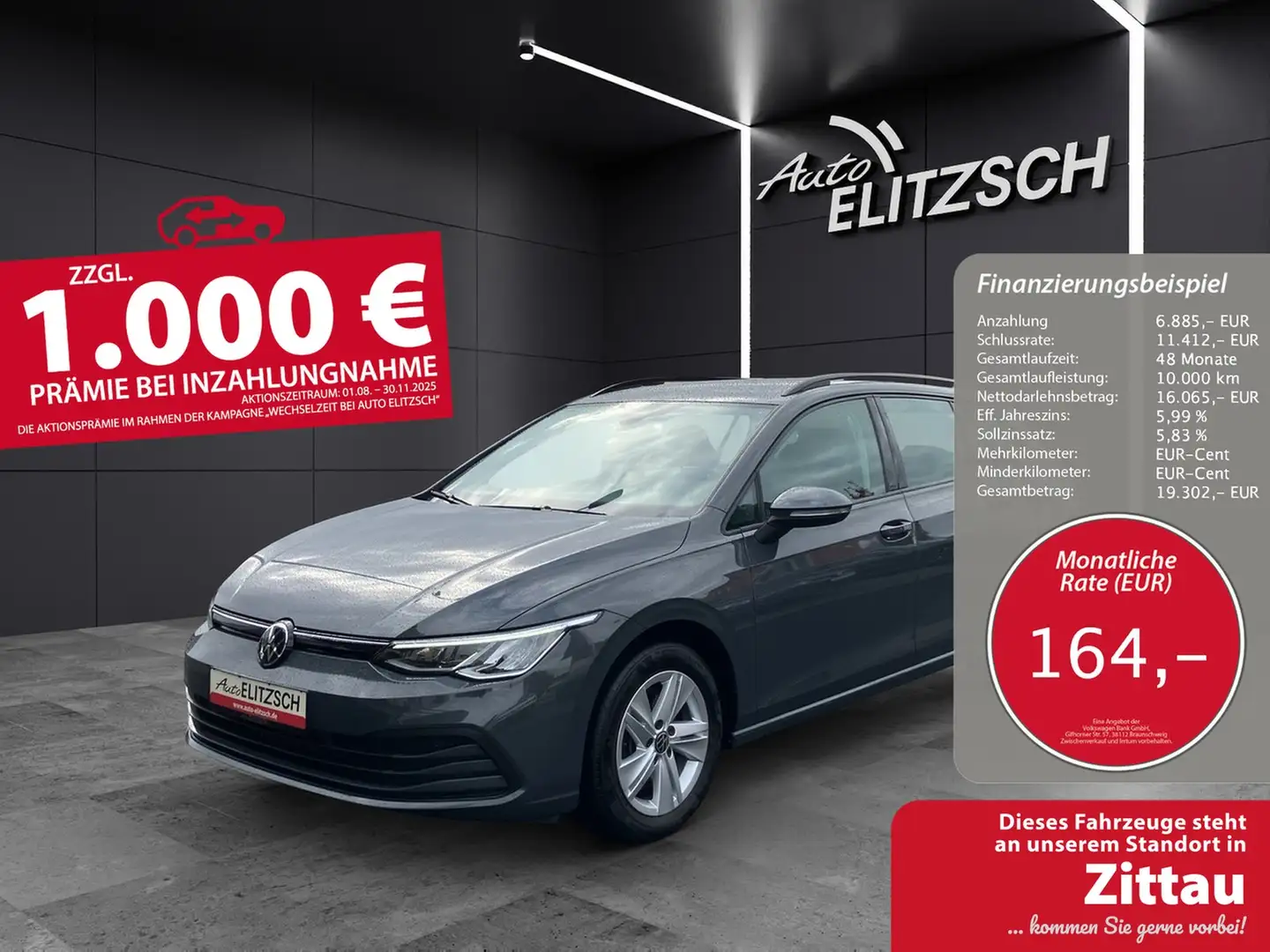 Volkswagen Golf VIII Variant TDI Life DSG LED Navi AID ACC PDC SH Grau - 1