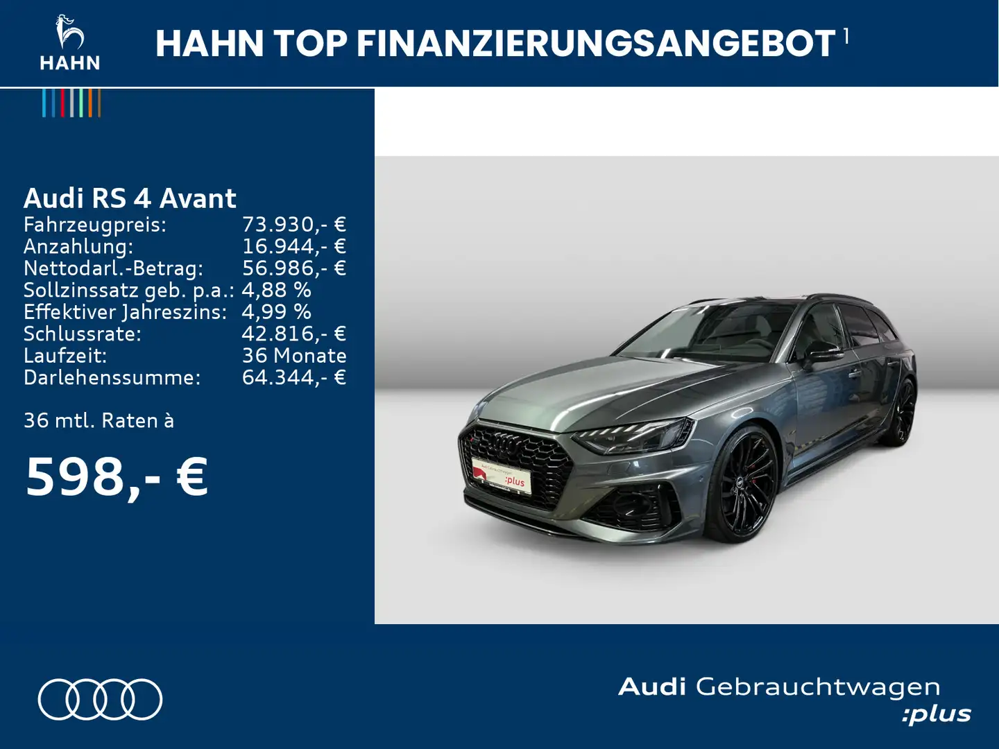 Audi RS4 TFSI quattro Matrix Pano B&O Essentia Grau - 2