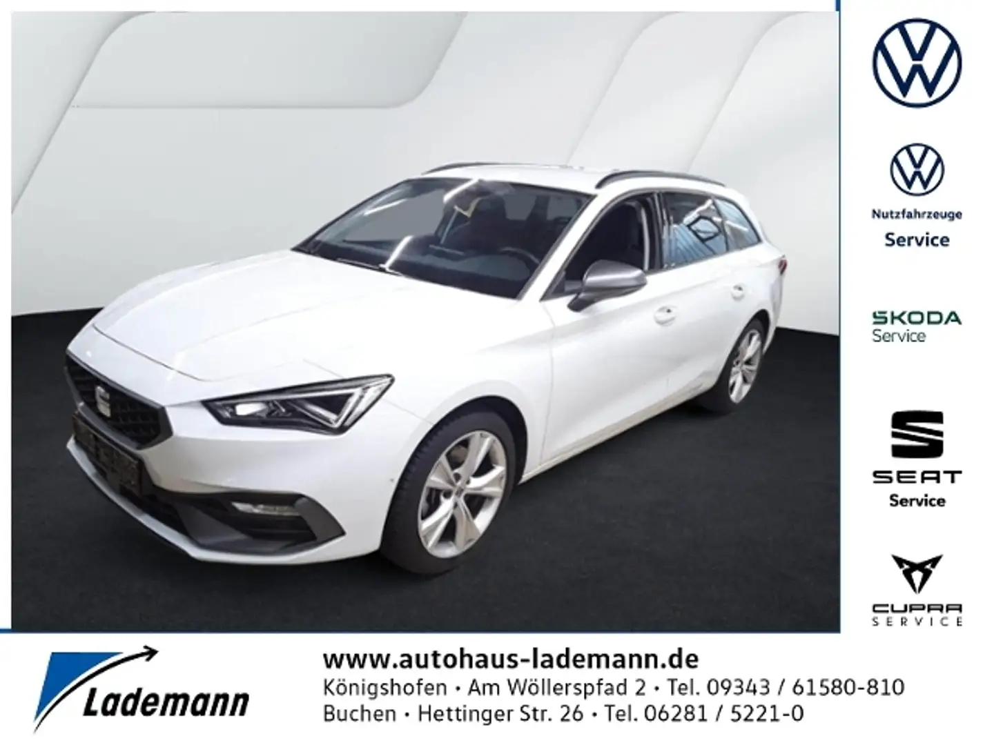 SEAT Leon Sportstourer 2.0 TDI DSG FR LED+NAVI+RFK+AC Weiß - 1
