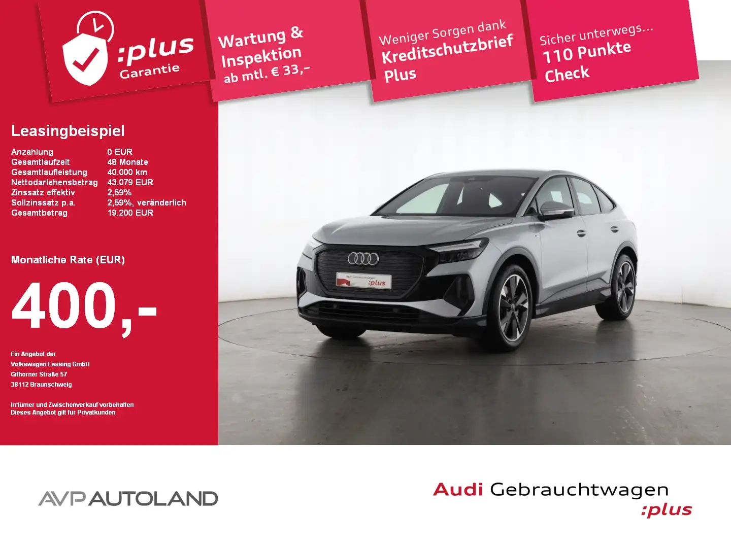 Audi Q4 e-tron Q4 Sportback 45 e-tron S line | MMI NAVI PLUS Silber - 1