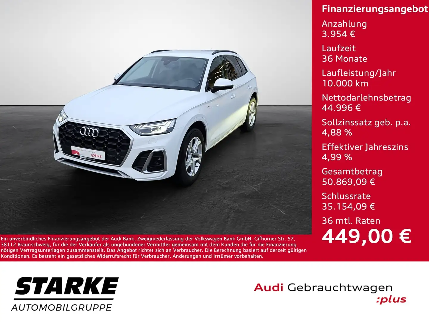 Audi Q5 40 TDI S tronic quattro S line NaviPlus Matrix ... Weiß - 1