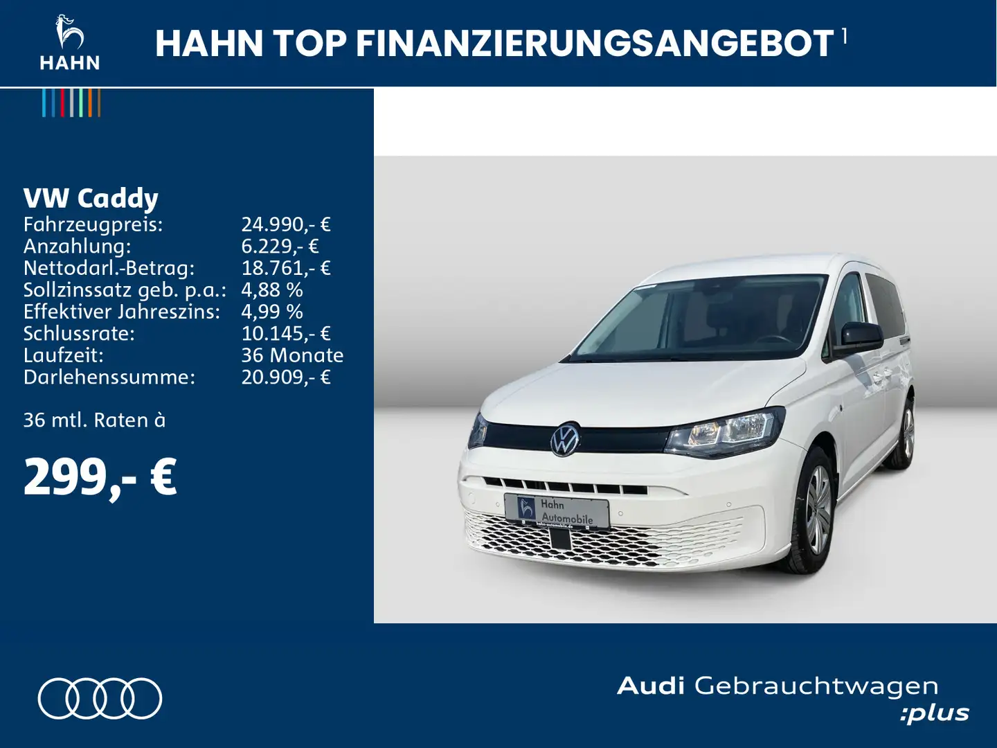 Volkswagen Caddy 1.5TSI DSG AHK Navi Einparkh Klima Wit - 2