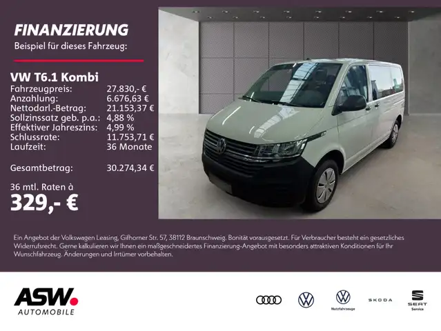 Volkswagen T6.1 Kombi 2.0TDI Navi Klima Anhängerkupplung 9S