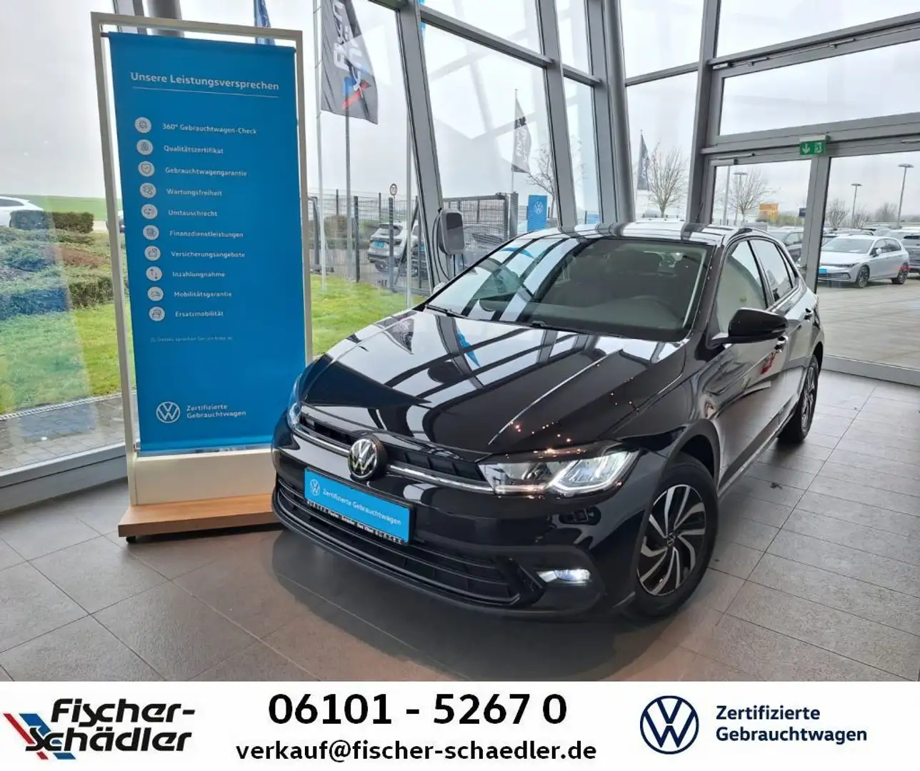 Volkswagen Polo Life 1.0TSI*DSG*LED*"15"ALU*Climatr.*R2D*Re Schwarz - 1