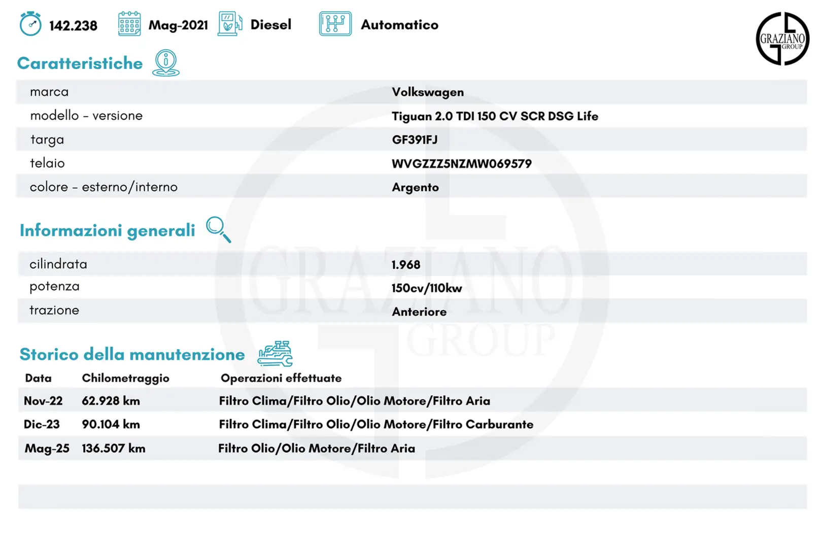 Volkswagen Tiguan VOLKSWAGEN Tiguan 2.0 TDI 150 CV SCR DSG Life Gris - 2