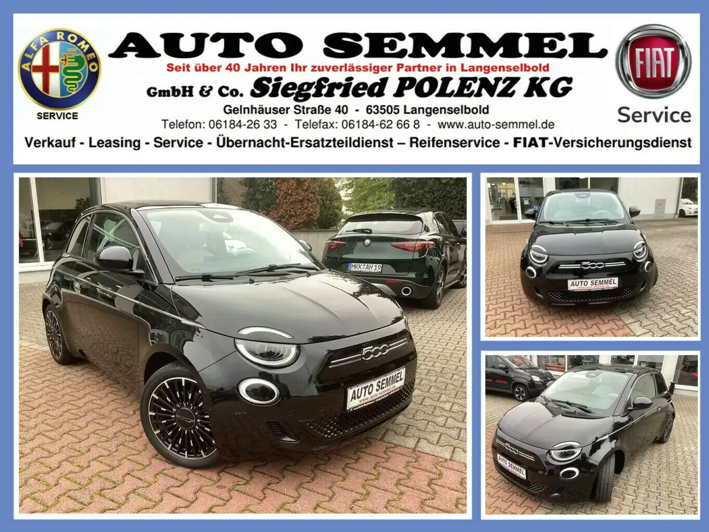 Fiat 500e La Prima AHK  42kWh Nero - 1