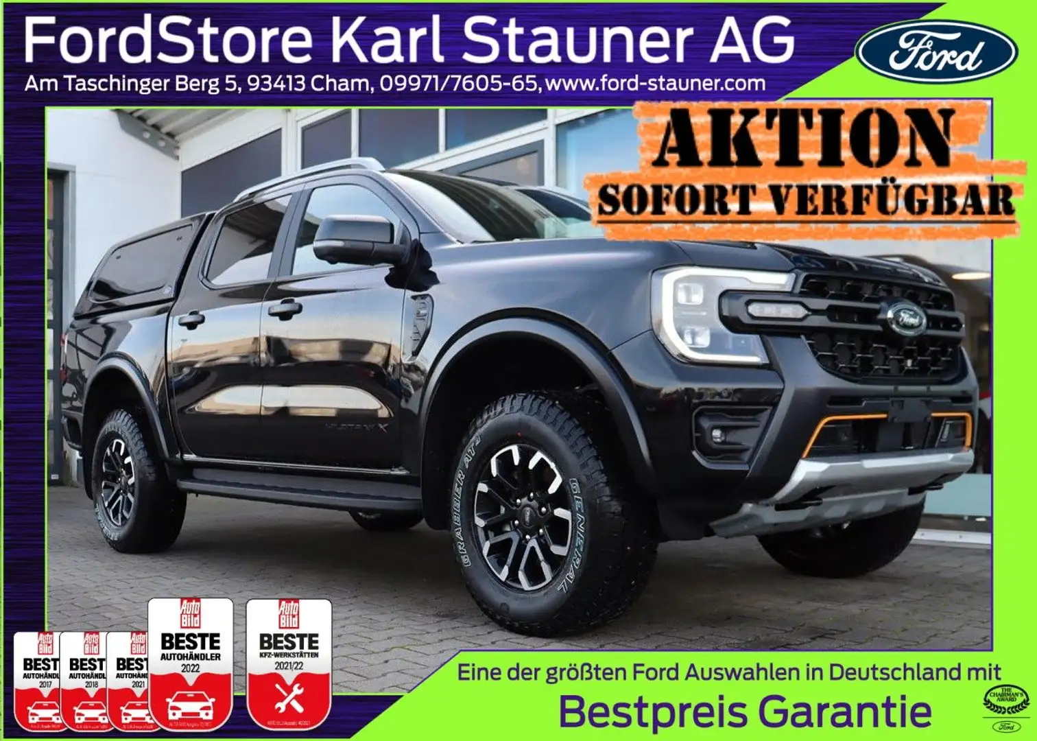 Ford Ranger Wildtrak X-Paket Hardtop AHK 3,99% FIN Noir - 1