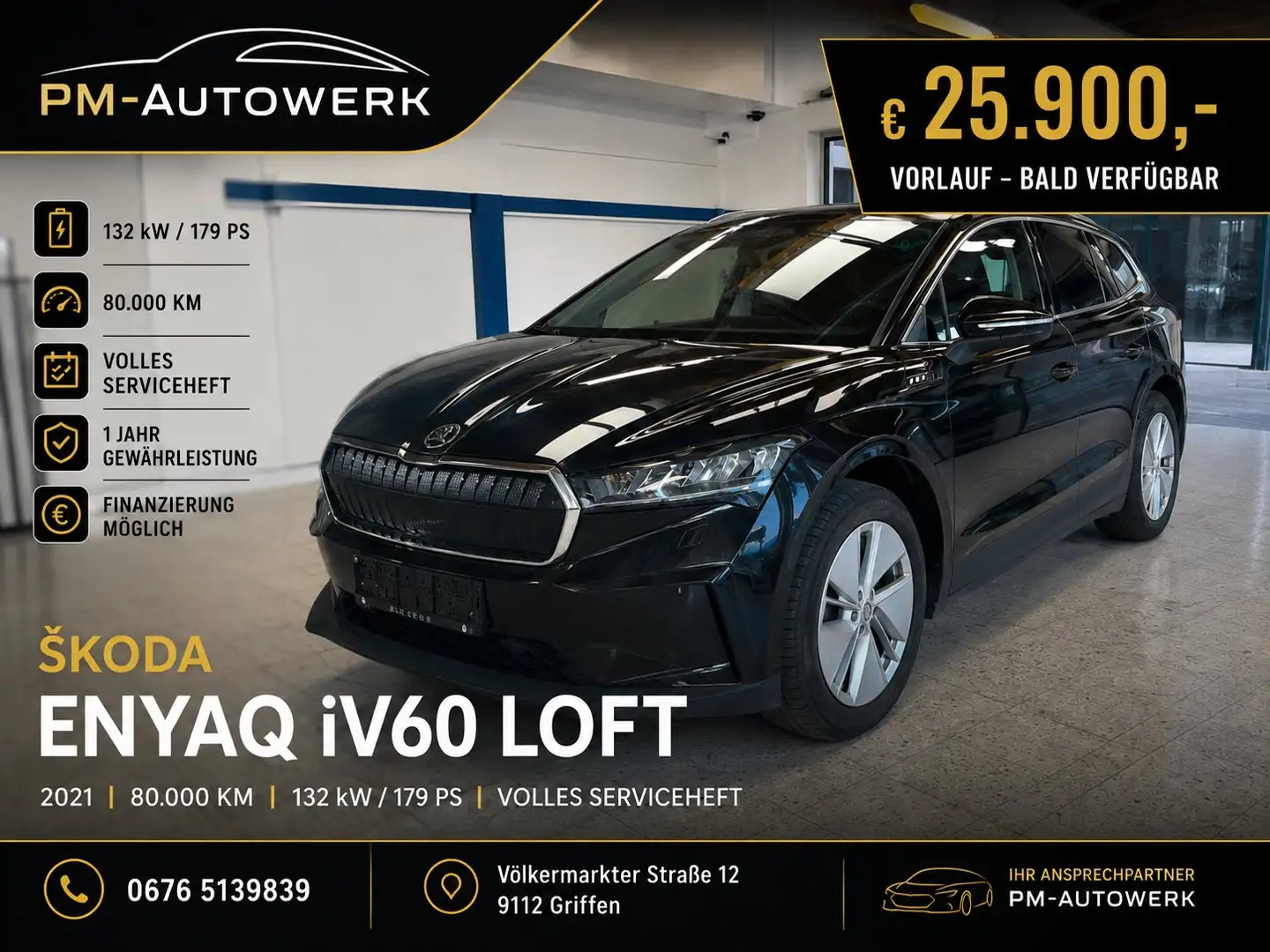 Skoda Enyaq iV 60 Loft Schwarz - 1