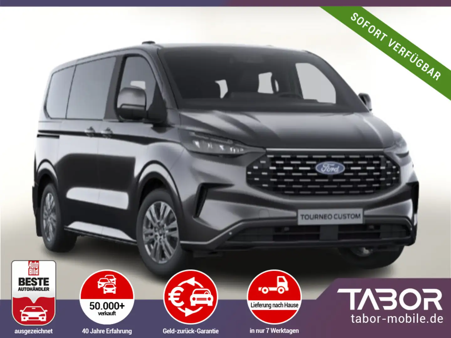 Ford Tourneo Custom 2.0 TDCi 170 Aut Tit 320 L1 Pano Grau - 1