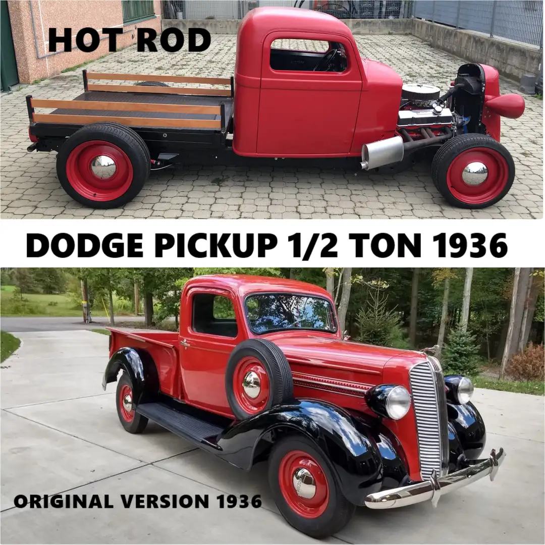 Dodge LC 1/2 T PICKUP TRUCK 1936 5.7 V8 HOT ROD TARGATO Rosso - 2