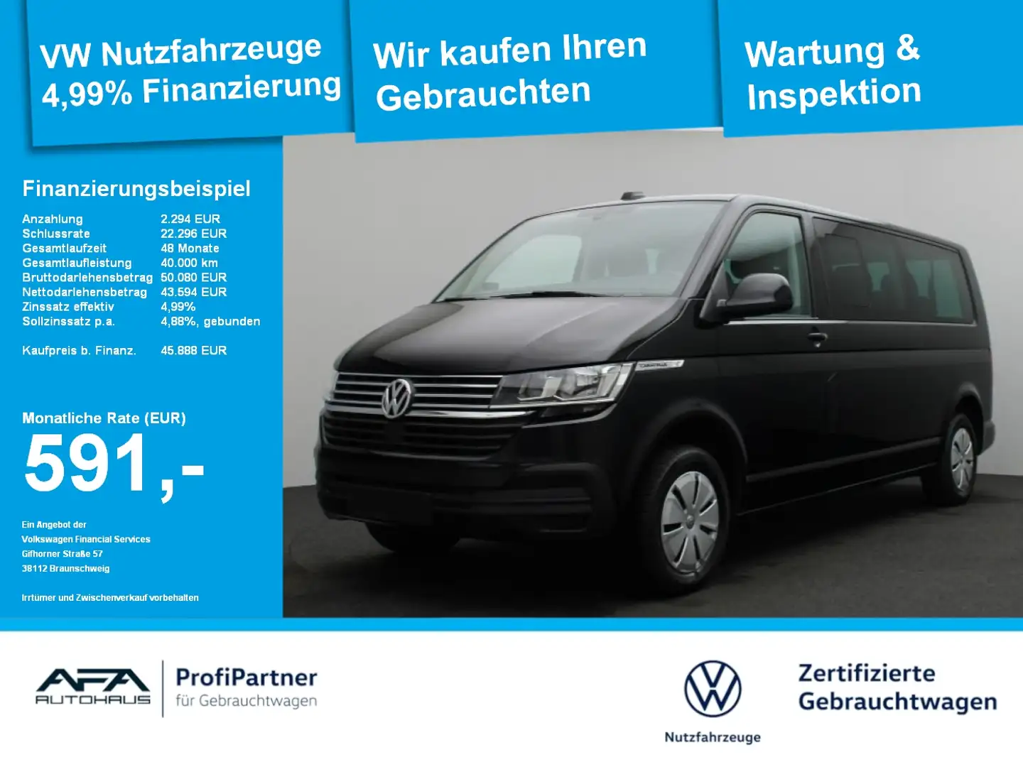 Volkswagen T6.1 Caravelle 2.0 TDI lang CL DSG AHK*Navi*ACC Schwarz - 1