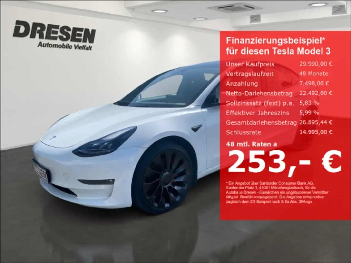 Tesla Model 3 Dual AWD Tesla Performance AWD(393 kW 534 PS) White - 1