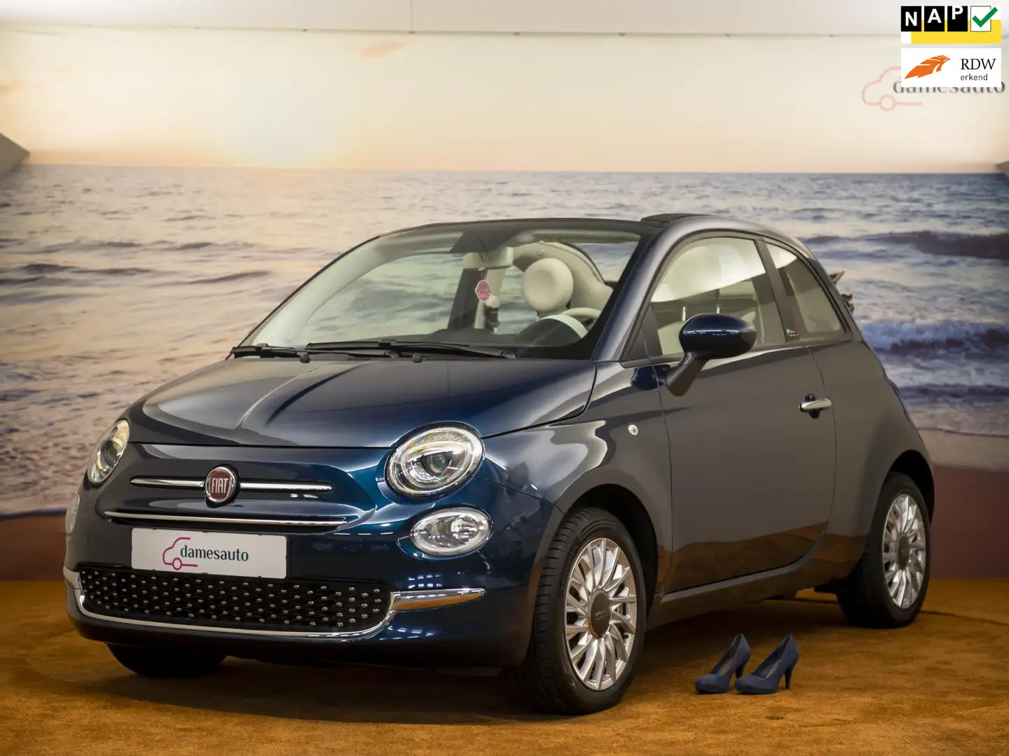 Fiat 500C 1.0 Hybrid Cabriolet, NAP, inclusief garantie, 1st Bleu - 1