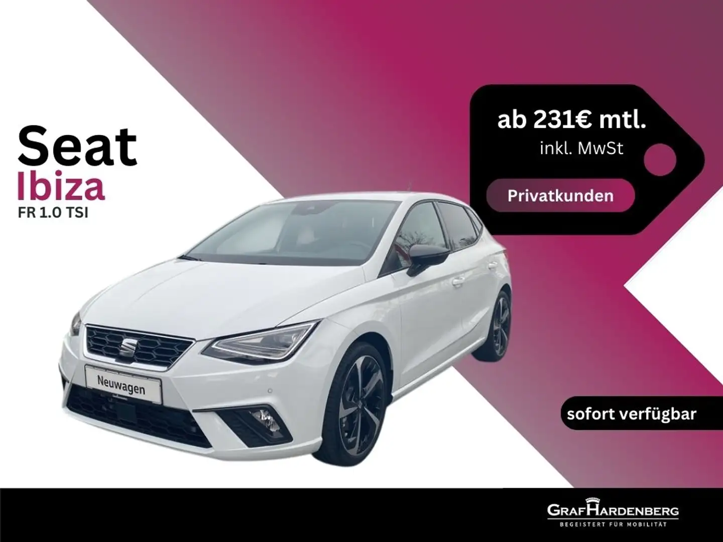 SEAT Ibiza FR 1.0 TSI 116 PS 6-Gang *sofort verfügbar* Weiß - 1